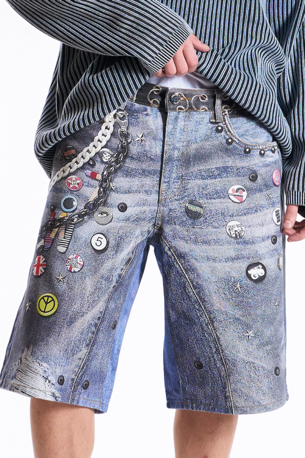 Jeans Shorts Badges